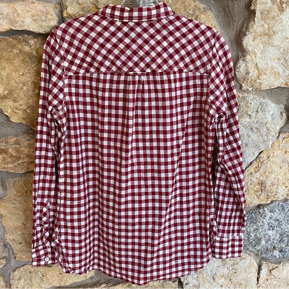 J. Crew Red Gingham "Boy" Shirt 0 - Picture 2 of 5
